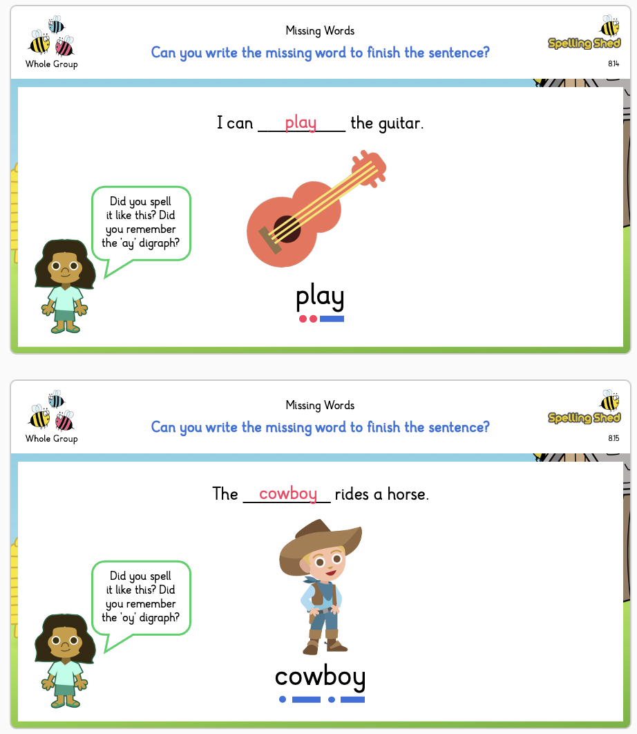 missing word worksheets