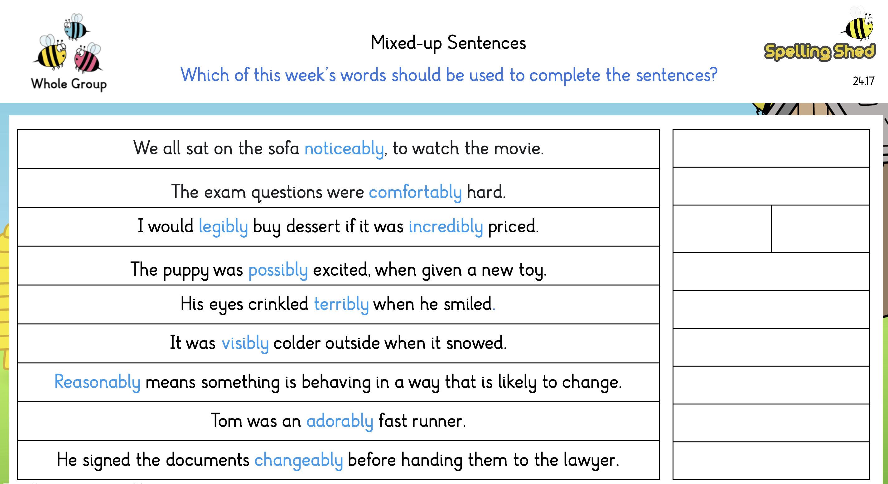 mixed-up sentences worksheet