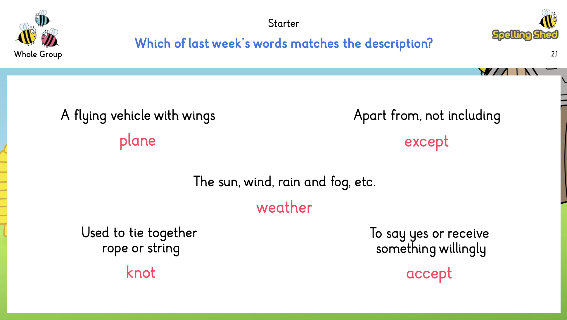 word description matching worksheet
