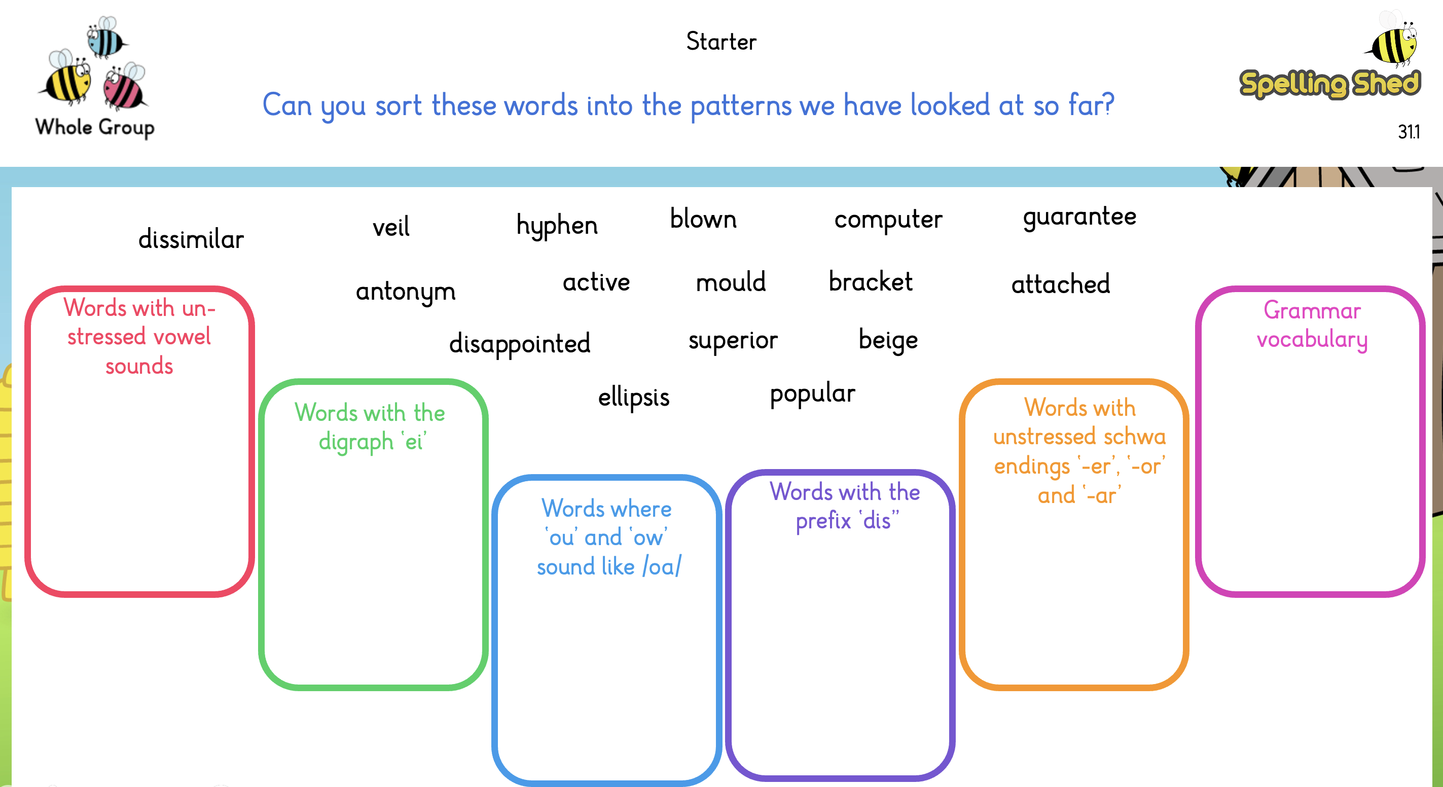 word sorting worksheet