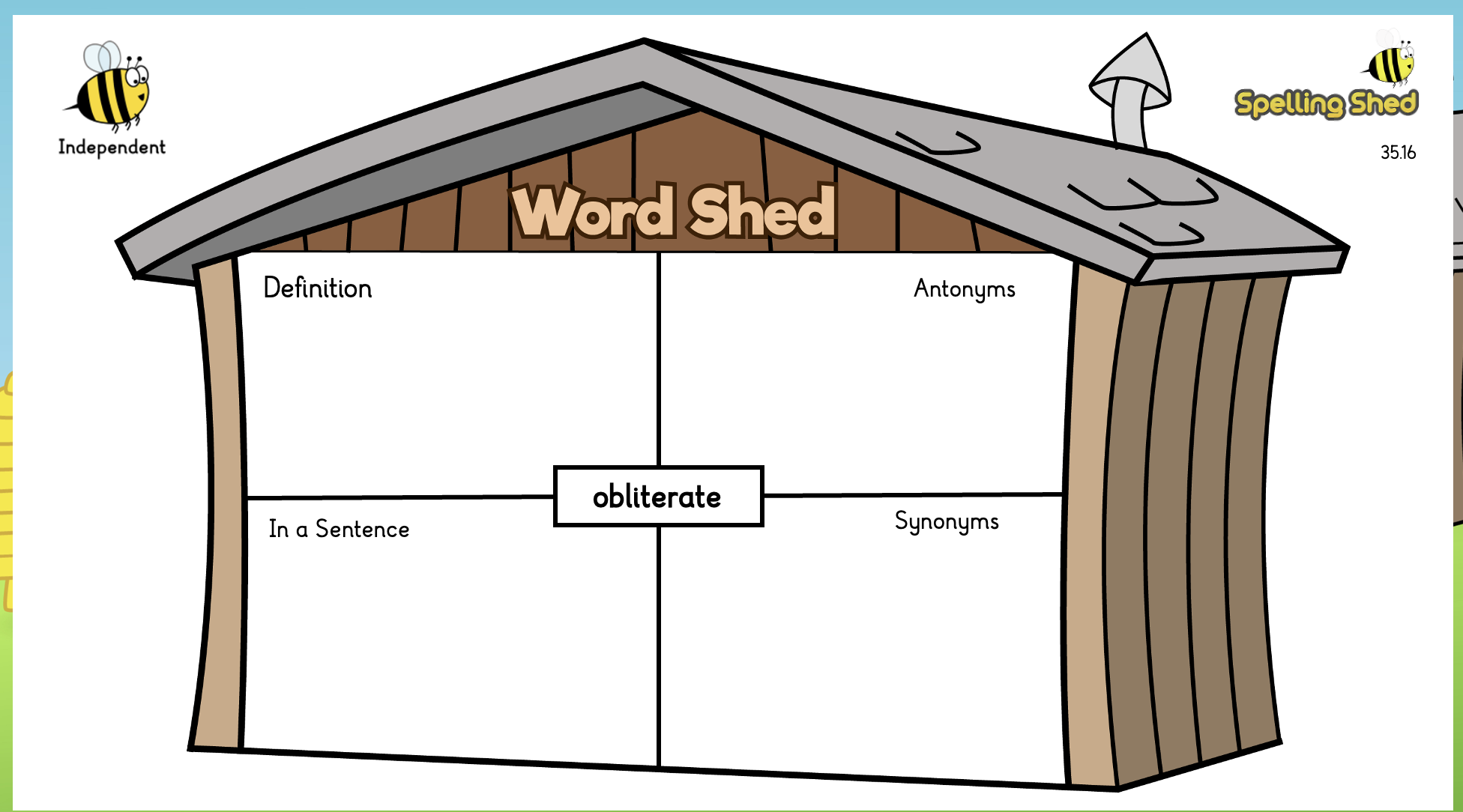 word shed worksheet