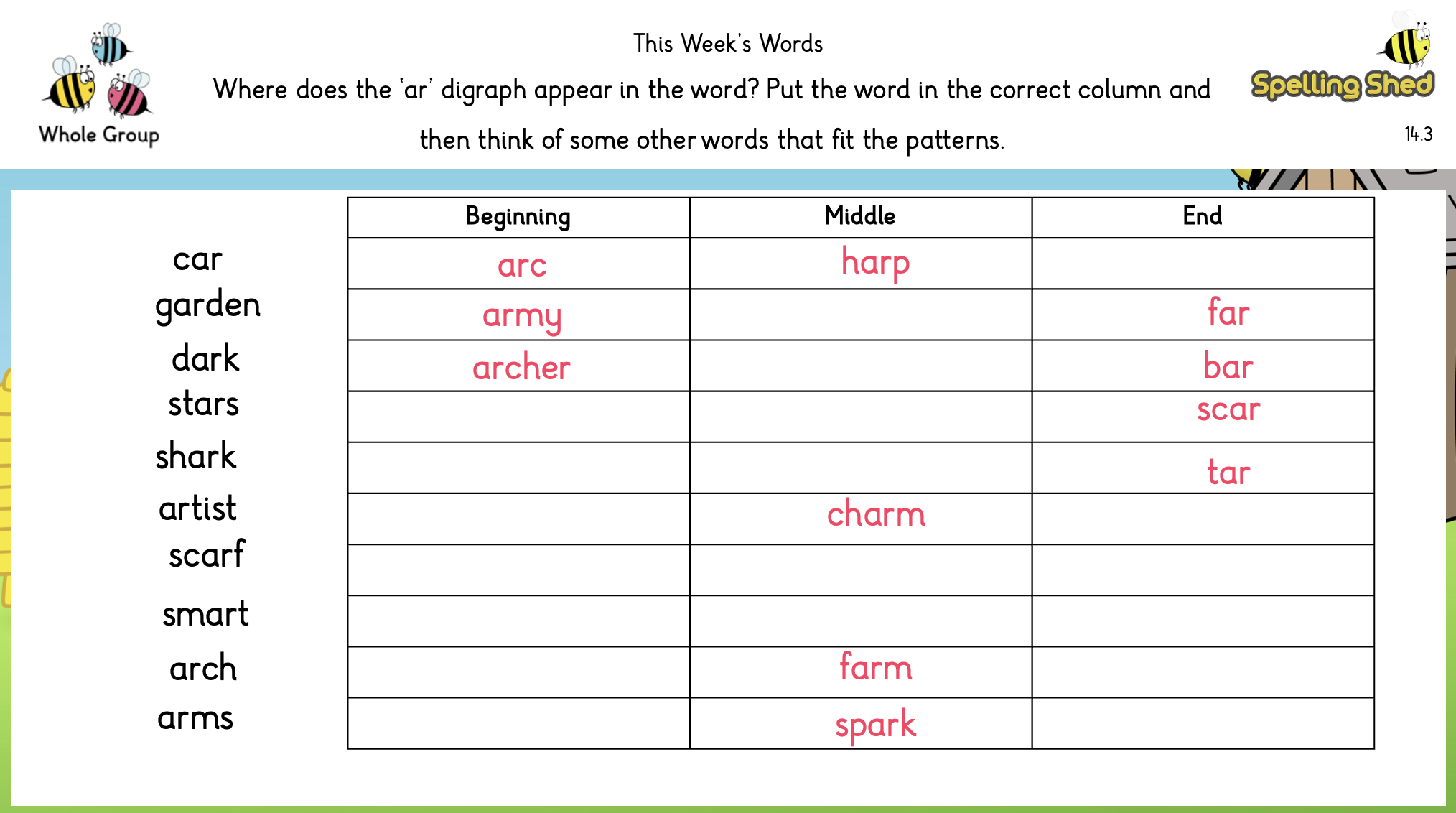 word sorting worksheet